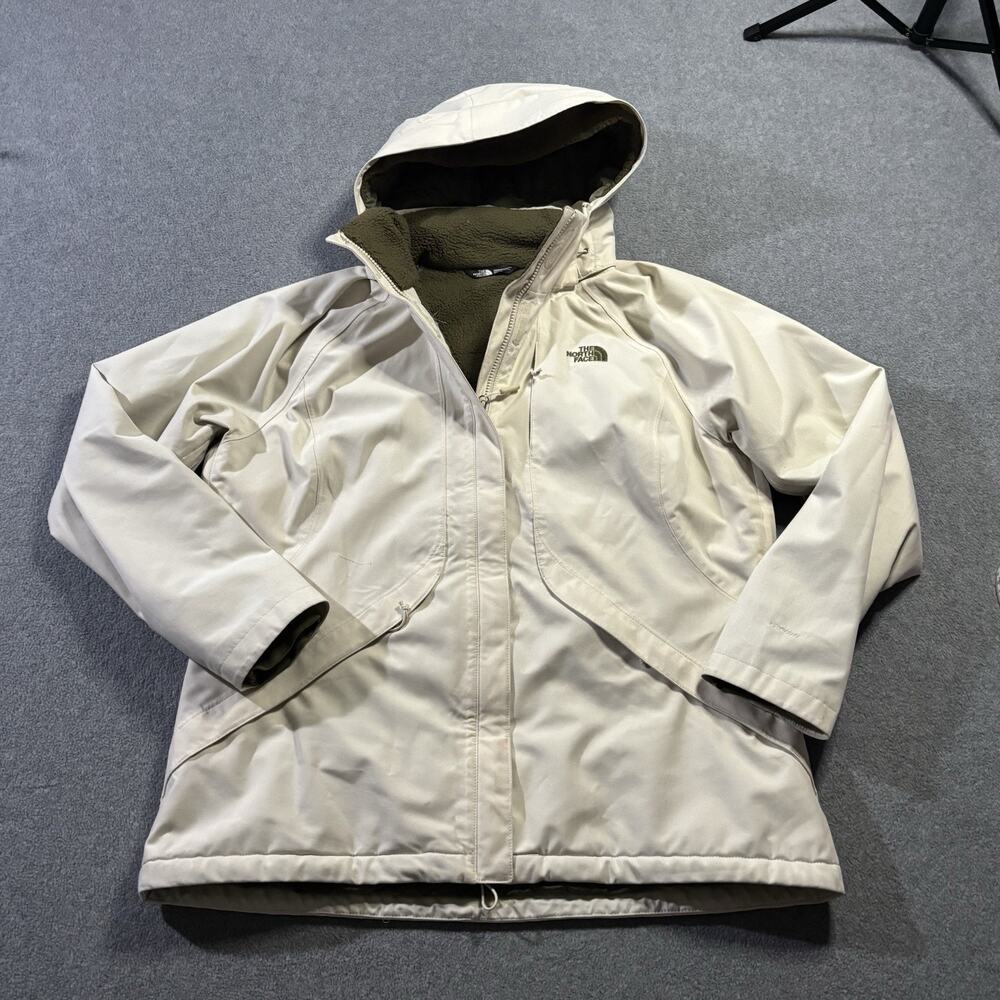 The North Face Inlux Insulated DryVent Jacket Womens XL White Fleece Hooded